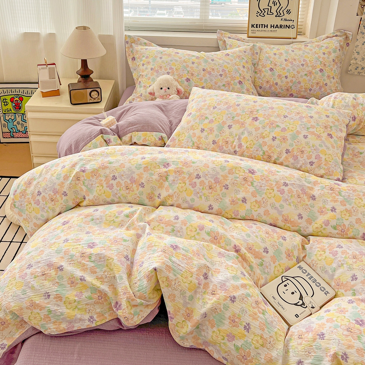 91家纺网 家纺一手货源 找家纺 典曼家纺 2025新款高克重云柔古法小布袋四件套 春山集