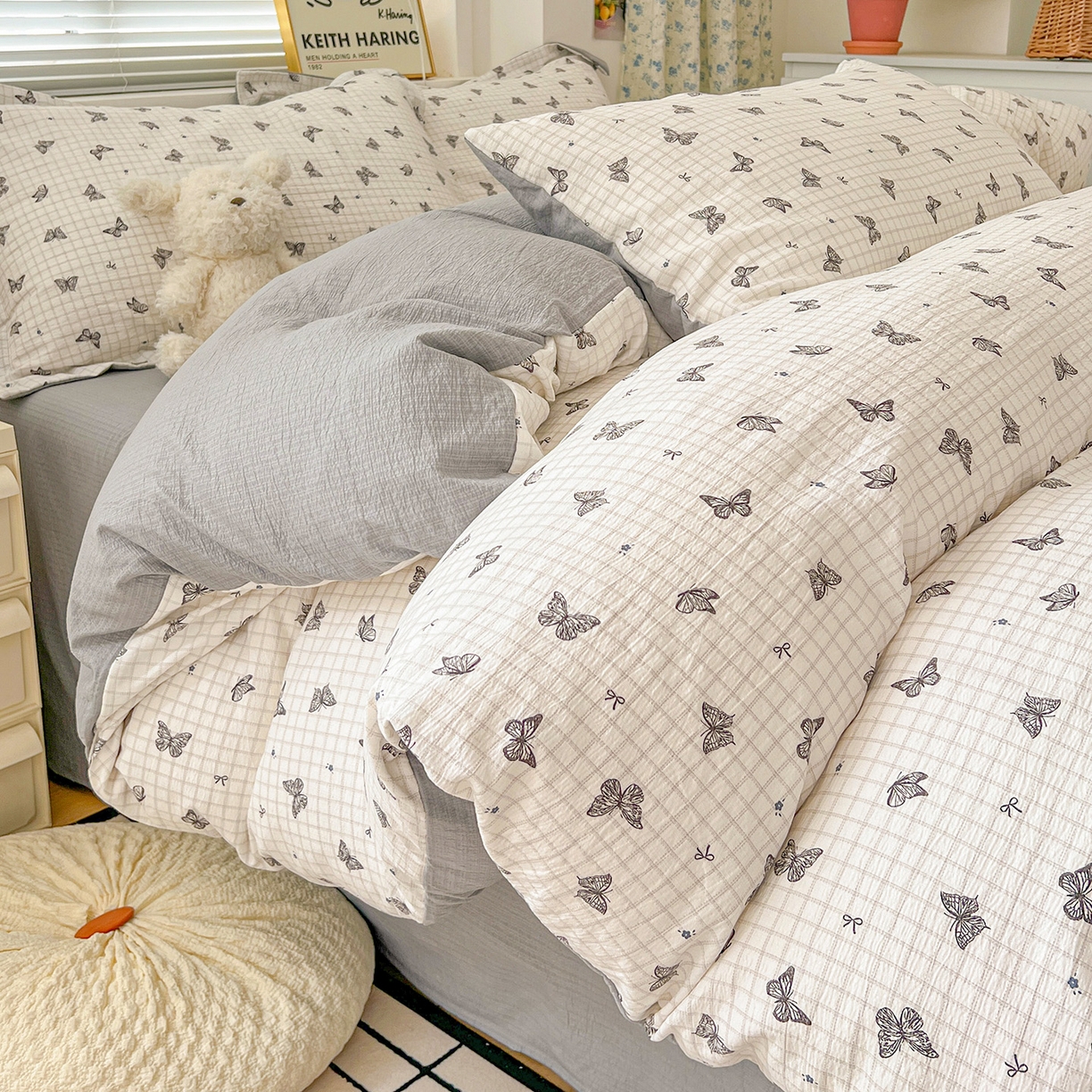 典曼家纺 2025新款高克重云柔古法小布袋四件套 浮生若梦