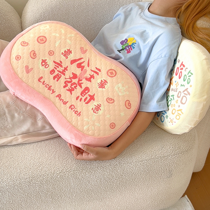 91家纺网 家纺一手货源 找家纺 希诺 2025新款可拆洗冰豆豆肚皮枕慢回弹记忆枕学生枕宿舍枕头不变形 粉色-公主请发财