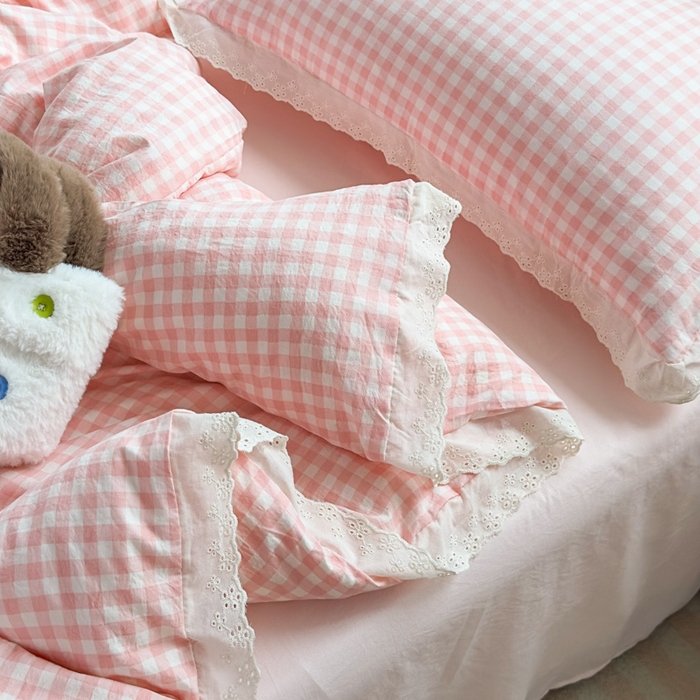 91家纺网 家纺一手货源 找家纺 （总）老K（原美阁）2025新款云感超柔水洗棉四件套全棉纯棉镂空花边四件套