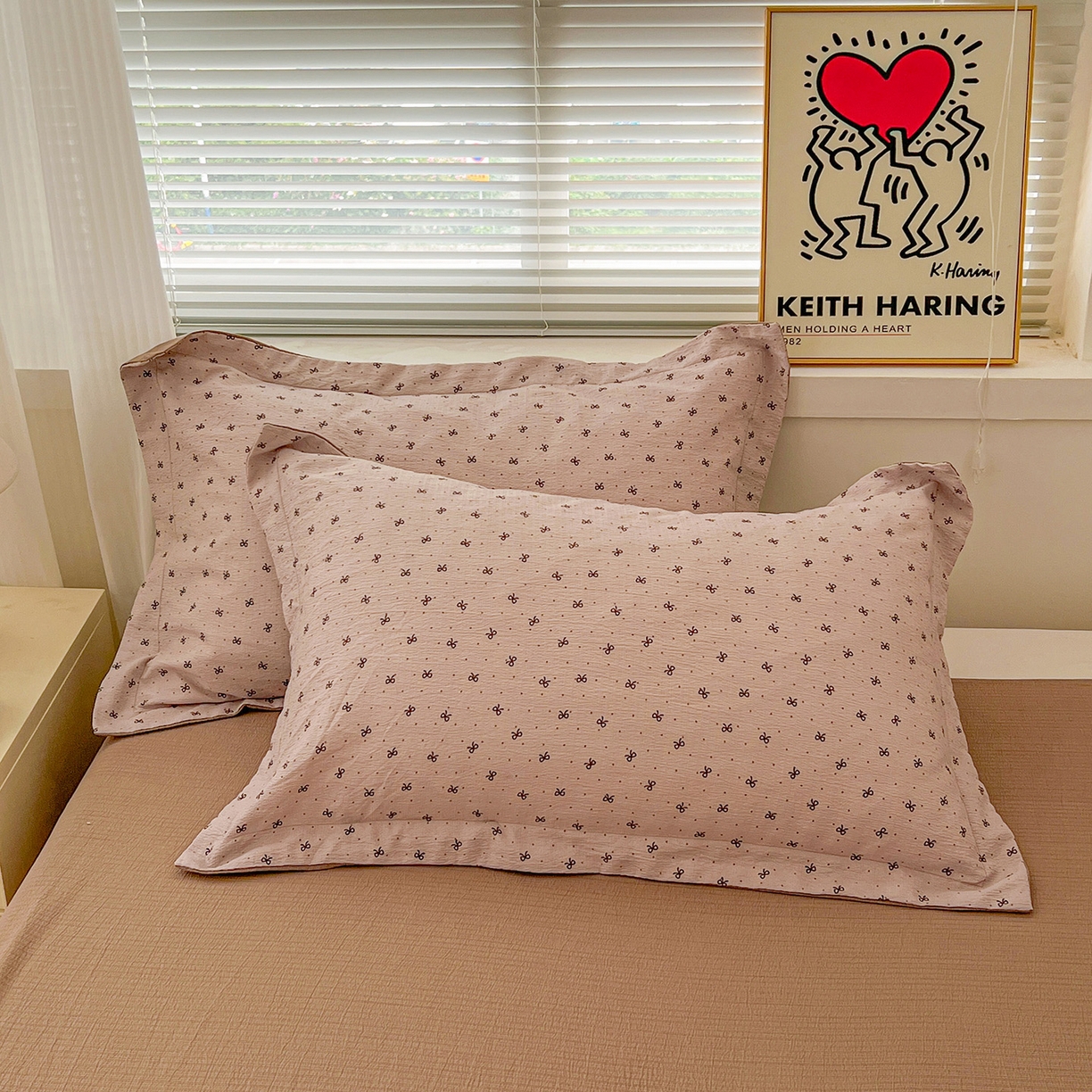 91家纺网 家纺一手货源 找家纺 典曼家纺 2025新款高克重云柔古法小布袋四件套 蝴蝶结点点