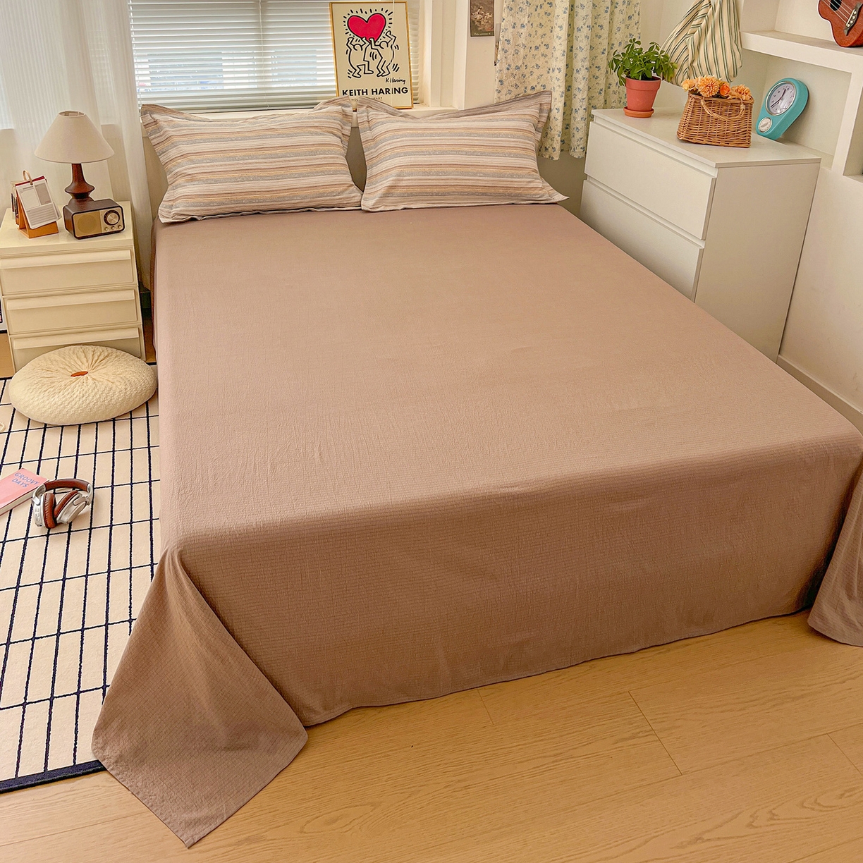 91家纺网 家纺一手货源 找家纺 典曼家纺 2025新款高克重云柔古法小布袋四件套 极简主义