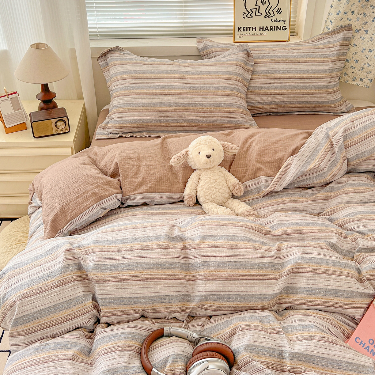 91家纺网 家纺一手货源 找家纺 典曼家纺 2025新款高克重云柔古法小布袋四件套 极简主义