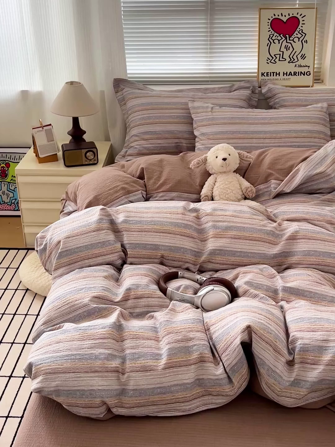 91家纺网 家纺一手货源 找家纺 典曼家纺 2025新款高克重云柔古法小布袋四件套 极简主义