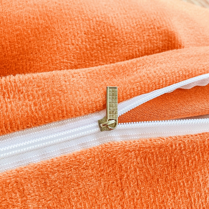 91家纺网 家纺一手货源 找家纺 提花大世界 2025新款宝宝绒绣花款牛奶绒婴儿绒保暖四件套 花之隐逸-橘色