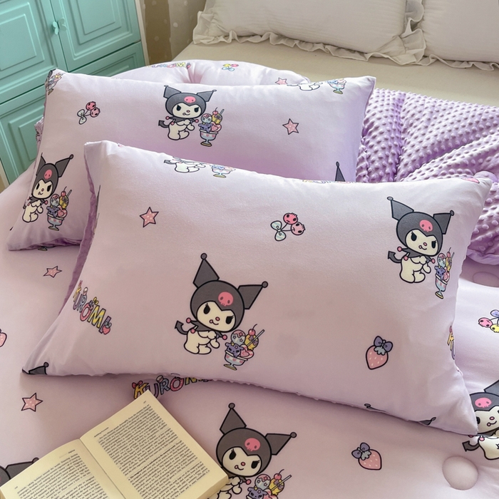 91家纺网 家纺一手货源 找家纺 心卓 2025年新款直播三丽鸥针织棉豆豆被冬被加厚子被芯儿童学生成人款冰淇淋库洛米