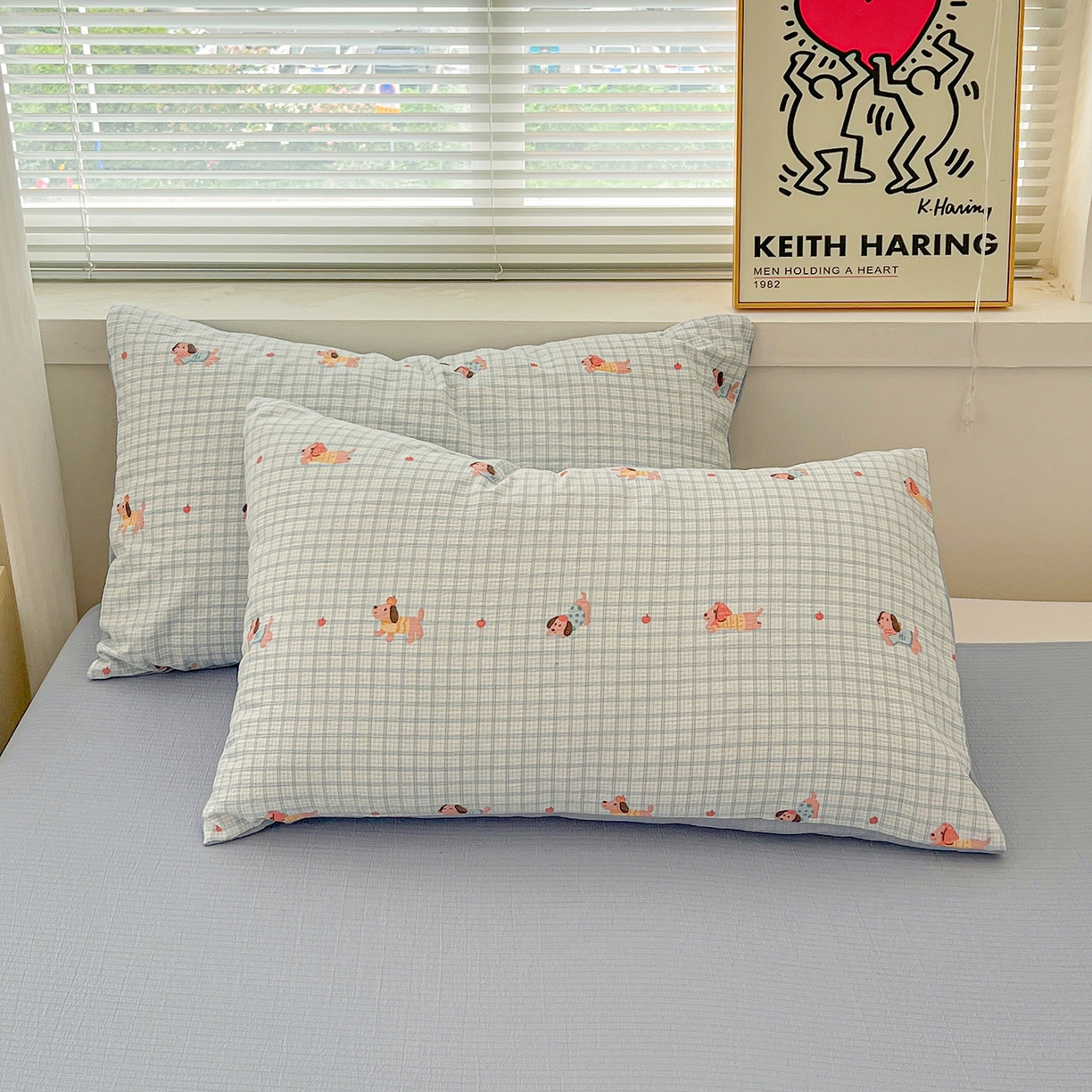 91家纺网 家纺一手货源 找家纺 典曼家纺 2025新款高克重云柔古法小布袋四件套 腊肠狗