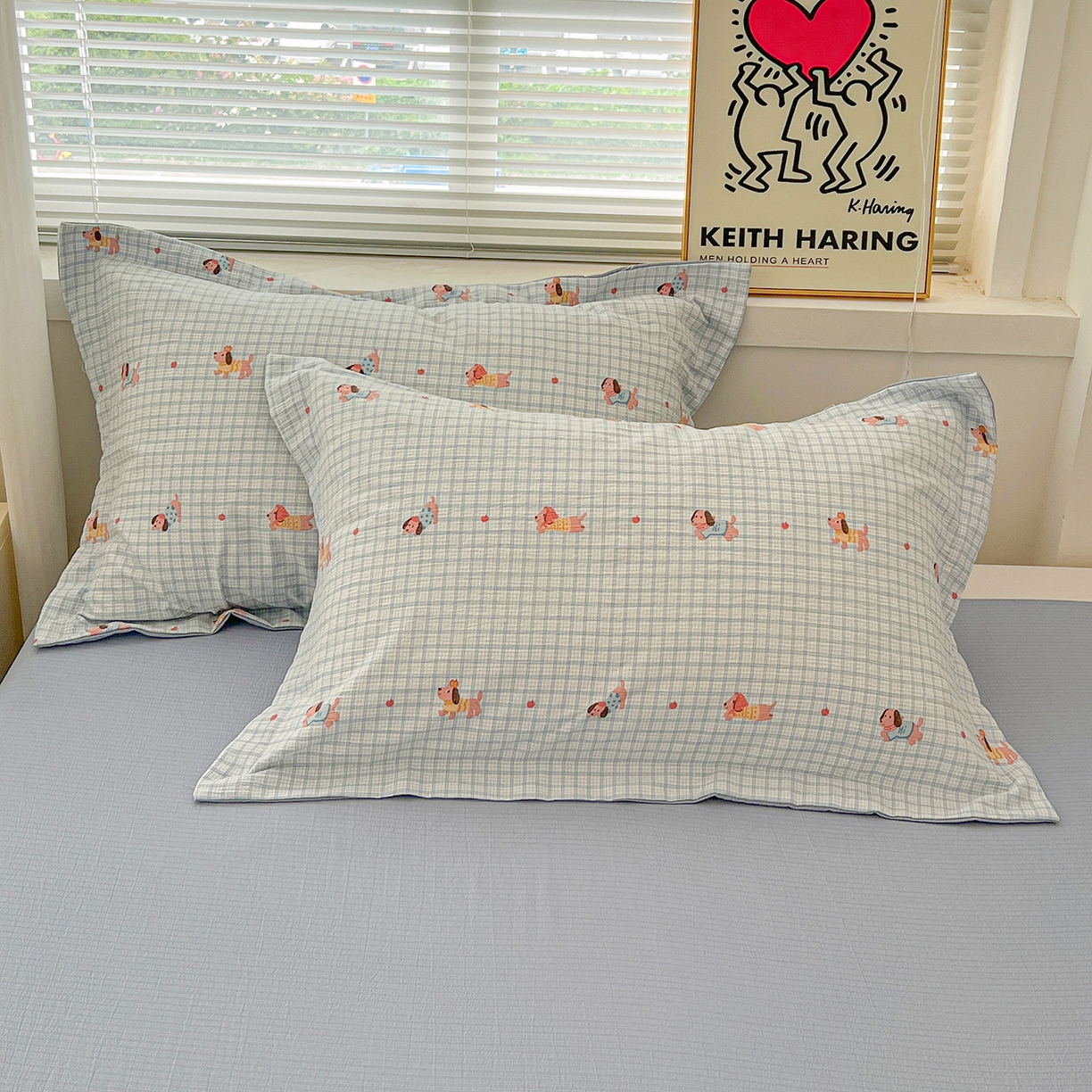 91家纺网 家纺一手货源 找家纺 典曼家纺 2025新款高克重云柔古法小布袋四件套 腊肠狗