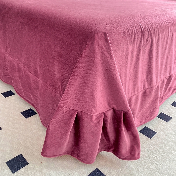 91家纺网 家纺一手货源 找家纺 提花大世界 2025新款宝宝绒绣花款牛奶绒婴儿绒保暖四件套 花之隐逸-深豆沙