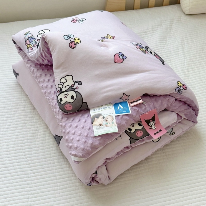 91家纺网 家纺一手货源 找家纺 心卓 2025年新款直播三丽鸥针织棉豆豆被冬被子被芯学生儿童成人款冰淇淋库洛米