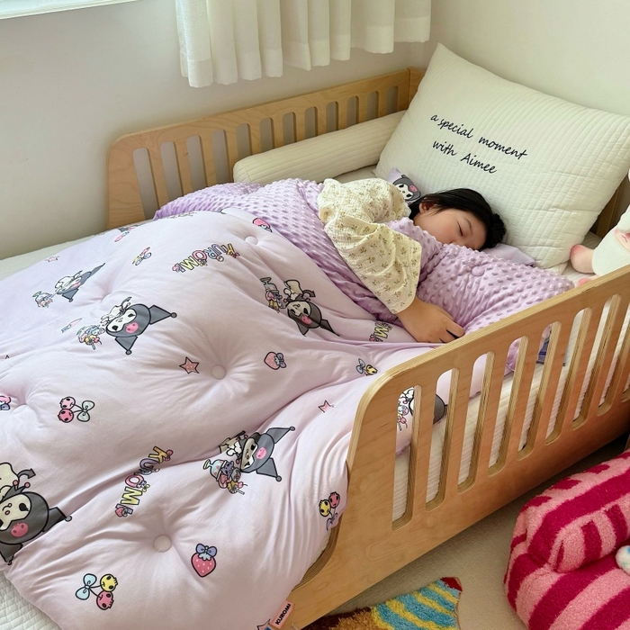 91家纺网 家纺一手货源 找家纺 心卓 2025年新款直播三丽鸥针织棉豆豆被冬被子被芯学生儿童成人款冰淇淋库洛米