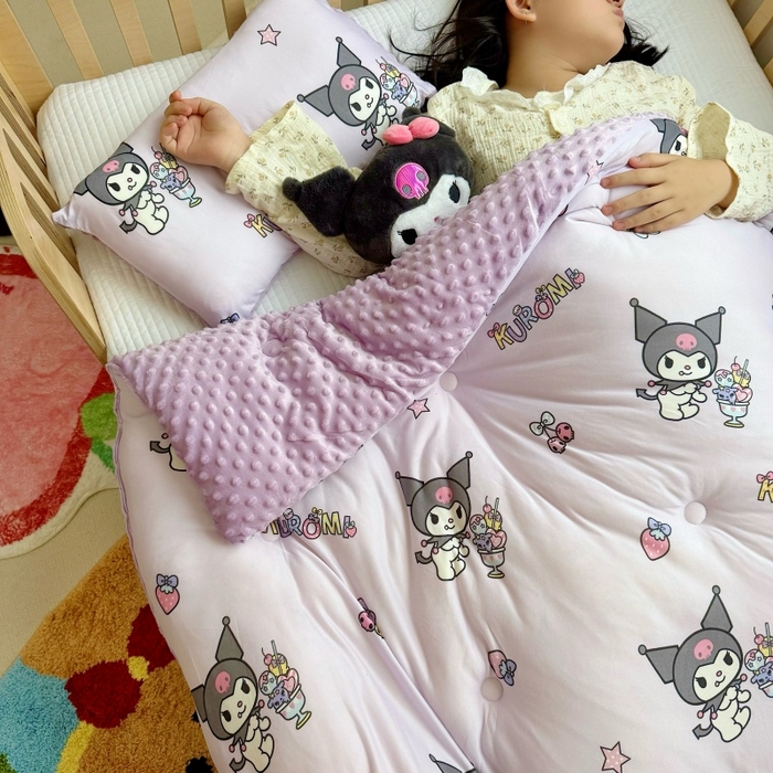 91家纺网 家纺一手货源 找家纺 心卓 2025年新款直播三丽鸥针织棉豆豆被冬被子被芯学生儿童成人款冰淇淋库洛米