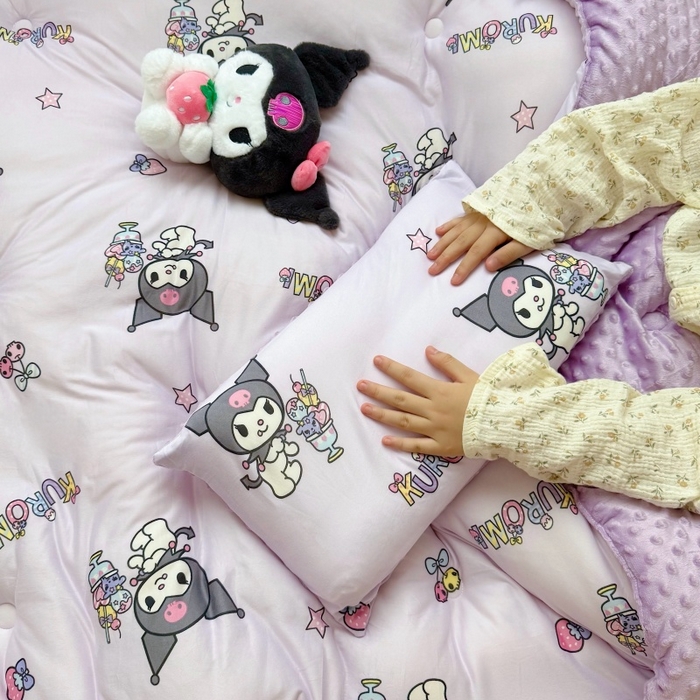 91家纺网 家纺一手货源 找家纺 心卓 2025年新款直播三丽鸥针织棉豆豆被冬被子被芯学生儿童成人款冰淇淋库洛米