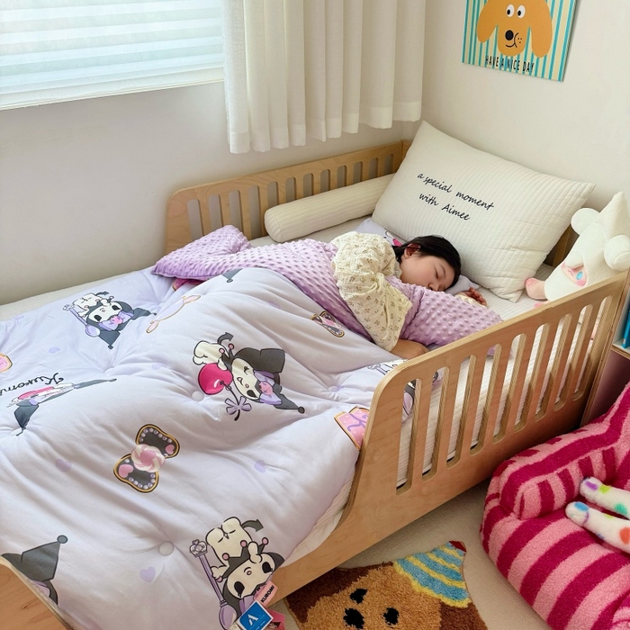 91家纺网 家纺一手货源 找家纺 心卓 2025年新款直播三丽鸥针织棉豆豆被冬被子被芯学生儿童成人款苹果库洛米