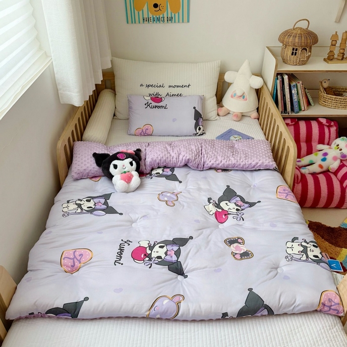 91家纺网 家纺一手货源 找家纺 心卓 2025年新款直播三丽鸥针织棉豆豆被冬被子被芯学生儿童成人款苹果库洛米