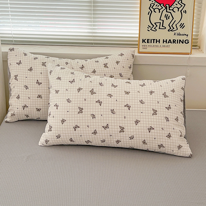 91家纺网 家纺一手货源 找家纺 (总) 一比一 2025新款古法水洗棉小布袋高克重云柔棉四件套