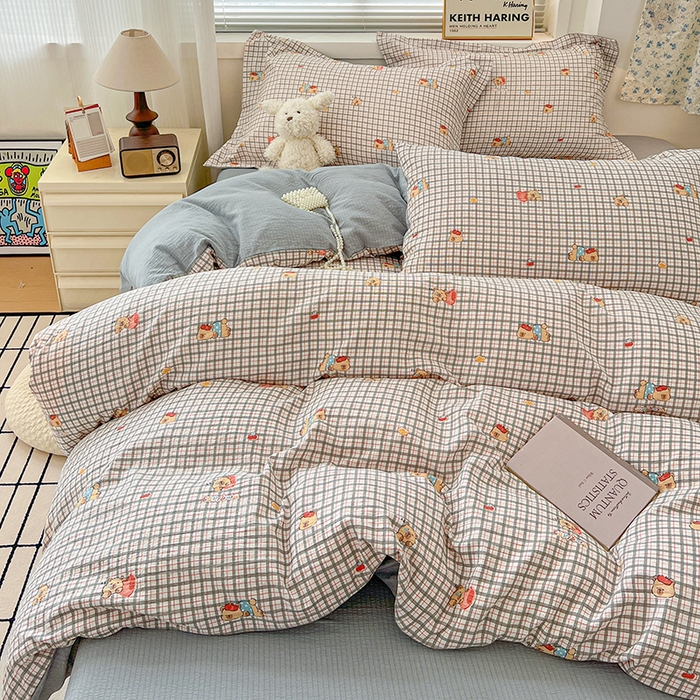 91家纺网 家纺一手货源 找家纺 (总) 一比一 2025新款古法水洗棉小布袋高克重云柔棉四件套