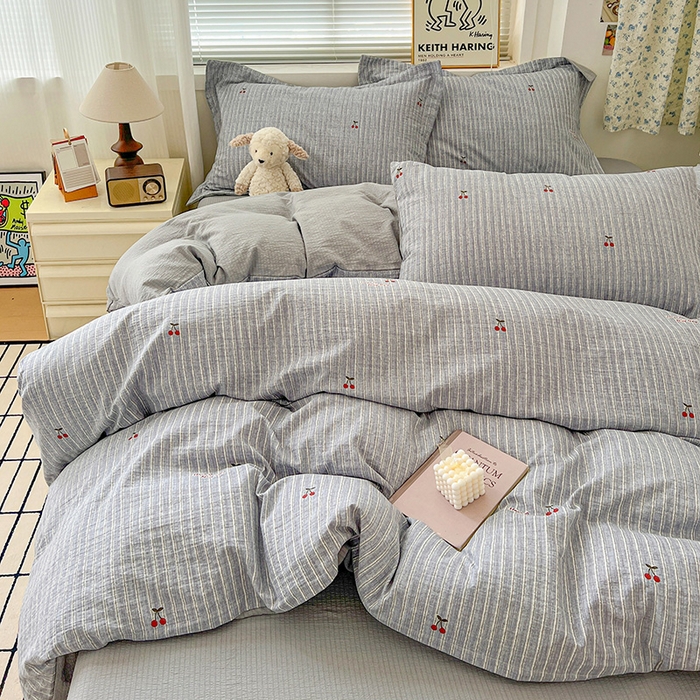 91家纺网 家纺一手货源 找家纺 (总) 一比一 2025新款古法水洗棉小布袋高克重云柔棉四件套