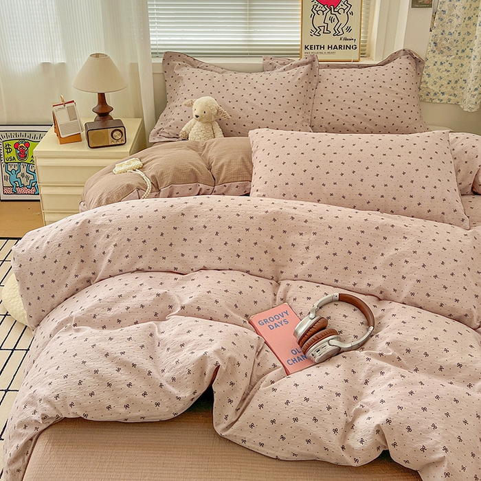 91家纺网 家纺一手货源 找家纺 (总) 一比一 2025新款古法水洗棉小布袋高克重云柔棉四件套