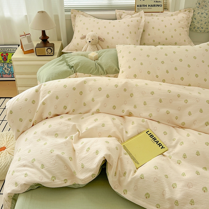 91家纺网 家纺一手货源 找家纺 (总) 一比一 2025新款古法水洗棉小布袋高克重云柔棉四件套