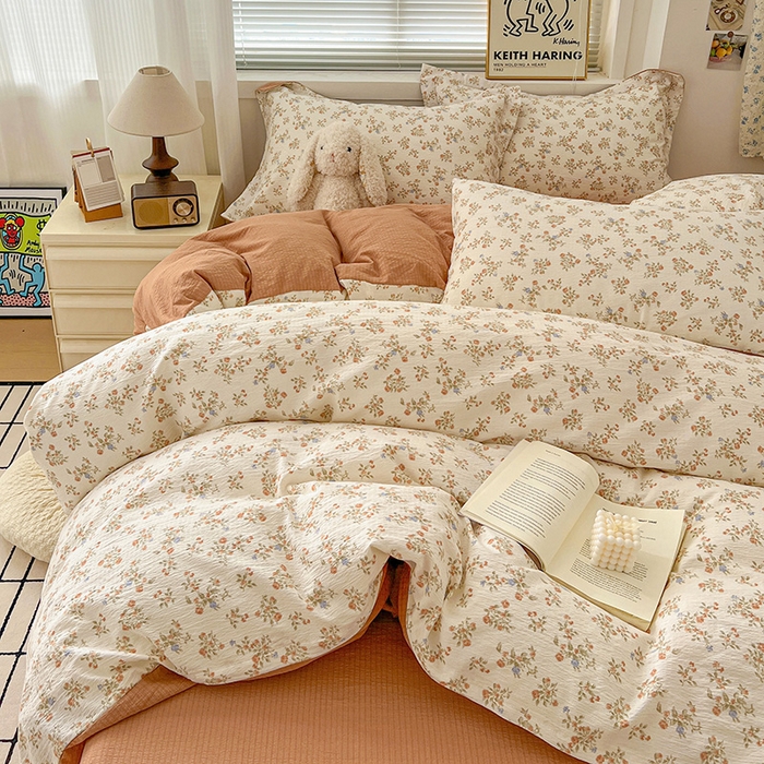 91家纺网 家纺一手货源 找家纺 (总) 一比一 2025新款古法水洗棉小布袋高克重云柔棉四件套