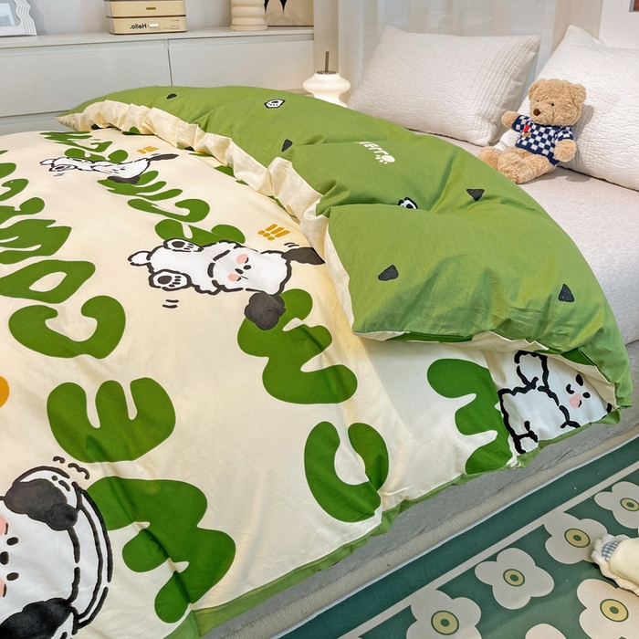 91家纺网 家纺一手货源 找家纺 金盛纺 2025新款13372全棉印花单品被套 屁屁狗