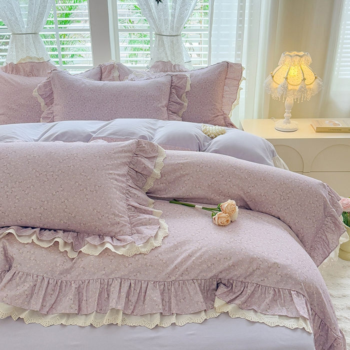 91家纺网 家纺一手货源 找家纺 （总）巧玲珑 2025新款80s法式大花边四件套