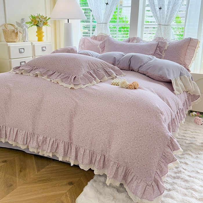 91家纺网 家纺一手货源 找家纺 （总）巧玲珑 2025新款80s法式大花边四件套