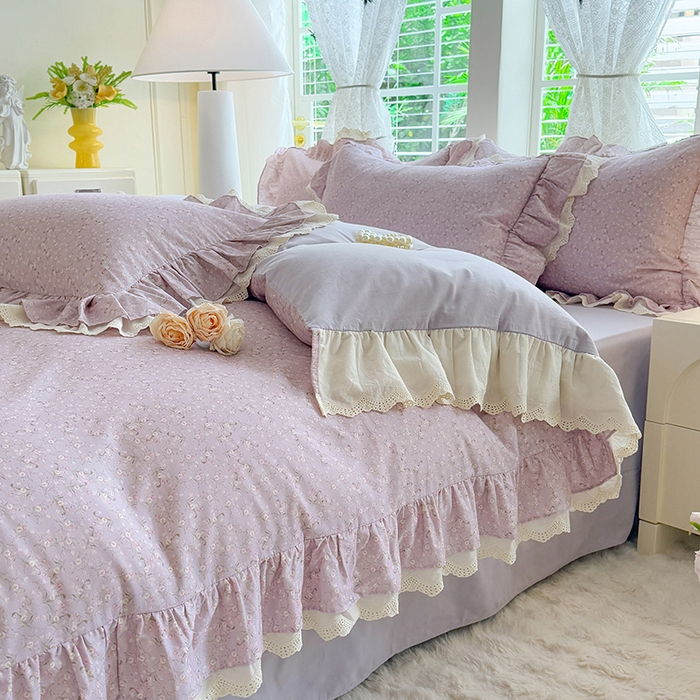 91家纺网 家纺一手货源 找家纺 （总）巧玲珑 2025新款80s法式大花边四件套