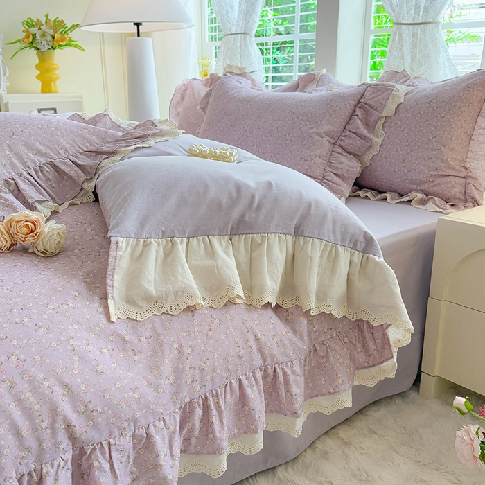 91家纺网 家纺一手货源 找家纺 （总）巧玲珑 2025新款80s法式大花边四件套