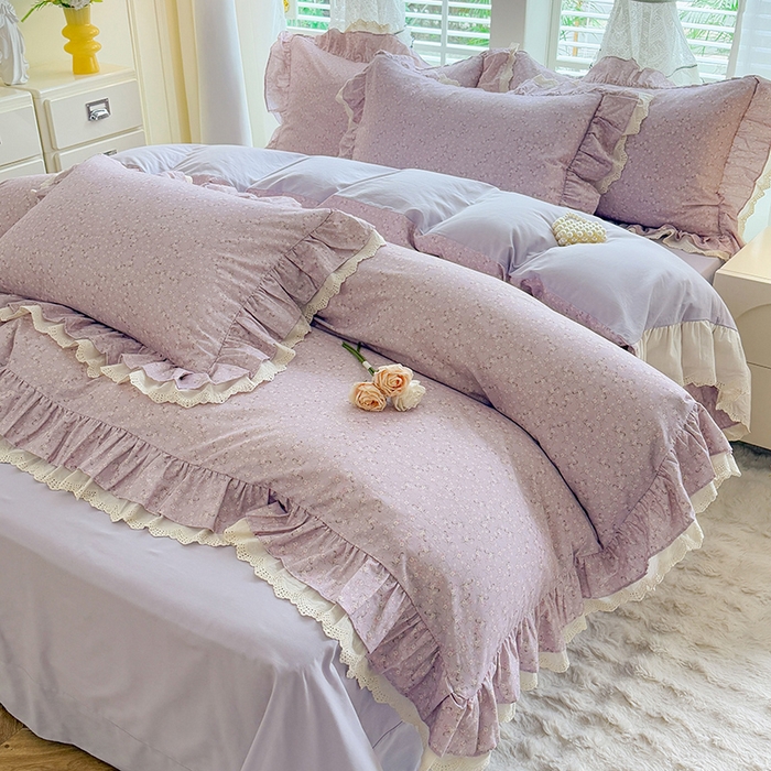 91家纺网 家纺一手货源 找家纺 （总）巧玲珑 2025新款80s法式大花边四件套