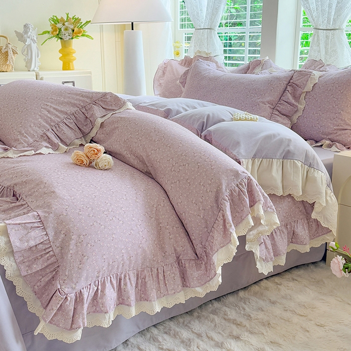 91家纺网 家纺一手货源 找家纺 （总）巧玲珑 2025新款80s法式大花边四件套