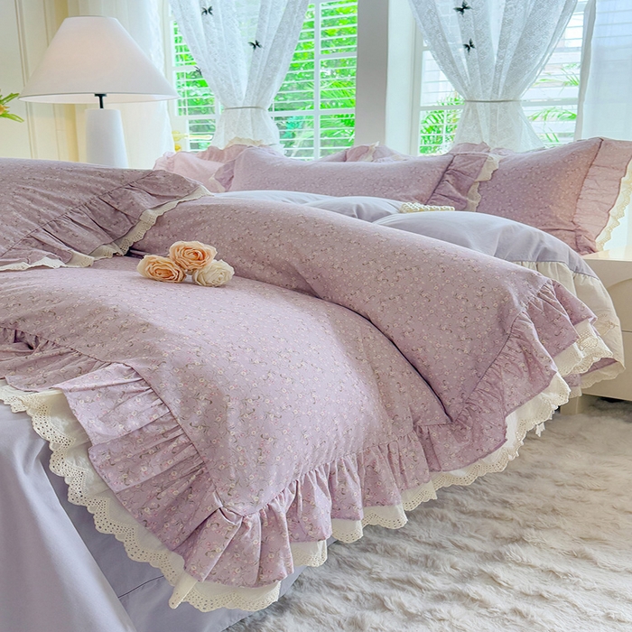 91家纺网 家纺一手货源 找家纺 （总）巧玲珑 2025新款80s法式大花边四件套