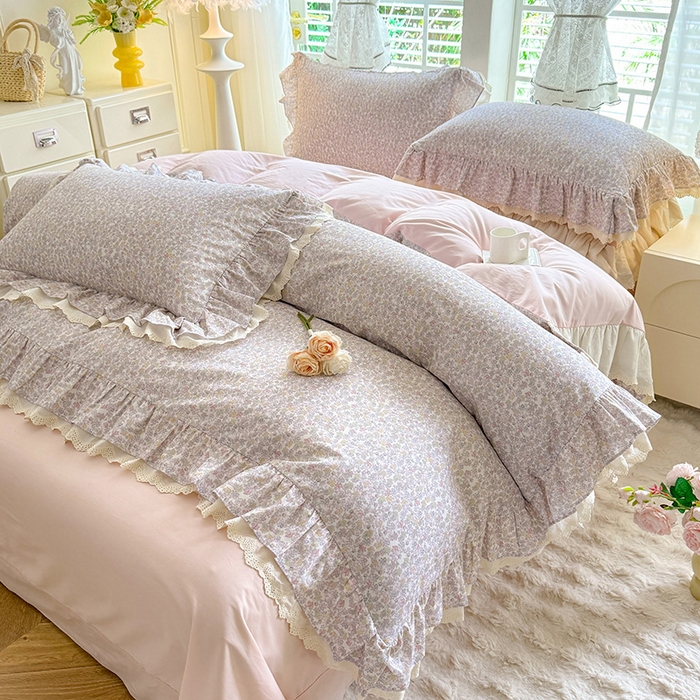 91家纺网 家纺一手货源 找家纺 巧玲珑 2025新款80s法式大花边四件套 芳悠