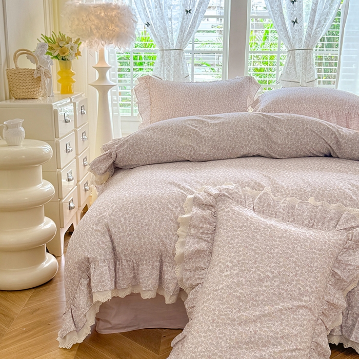 91家纺网 家纺一手货源 找家纺 巧玲珑 2025新款80s法式大花边四件套 芳悠