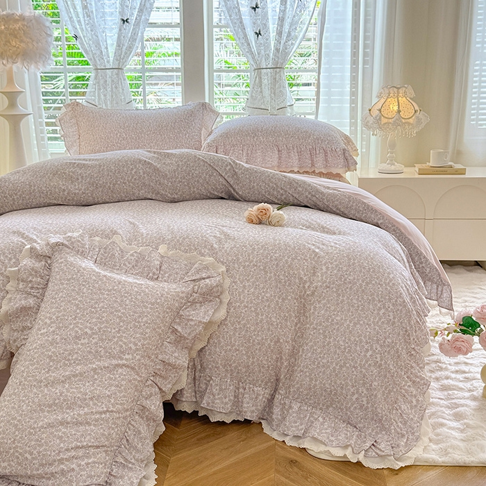 91家纺网 家纺一手货源 找家纺 巧玲珑 2025新款80s法式大花边四件套 芳悠