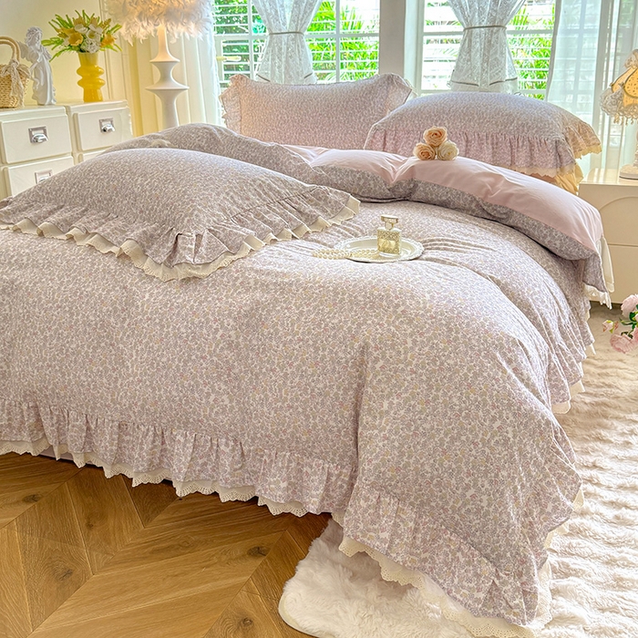 91家纺网 家纺一手货源 找家纺 巧玲珑 2025新款80s法式大花边四件套 芳悠