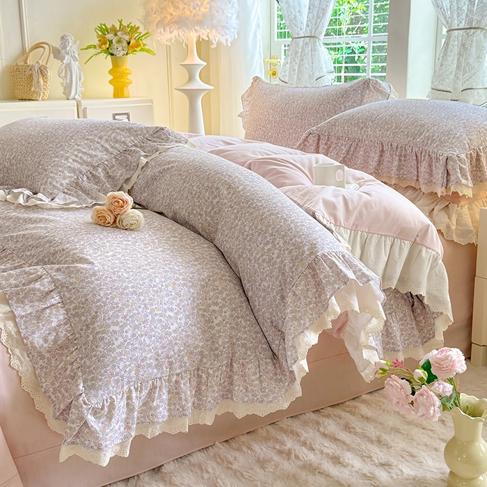 91家纺网 家纺一手货源 找家纺 巧玲珑 2025新款80s法式大花边四件套 芳悠