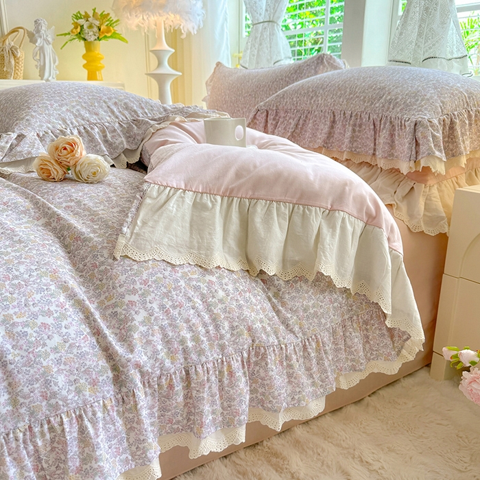 91家纺网 家纺一手货源 找家纺 巧玲珑 2025新款80s法式大花边四件套 芳悠