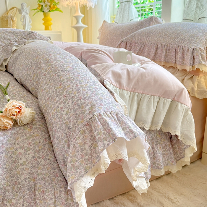 91家纺网 家纺一手货源 找家纺 巧玲珑 2025新款80s法式大花边四件套 芳悠