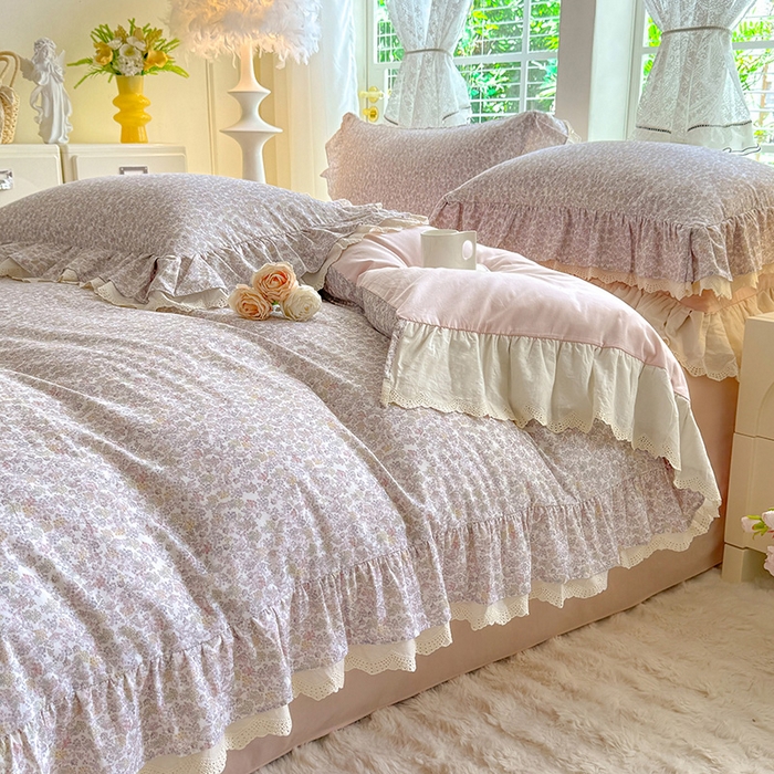 91家纺网 家纺一手货源 找家纺 巧玲珑 2025新款80s法式大花边四件套 芳悠