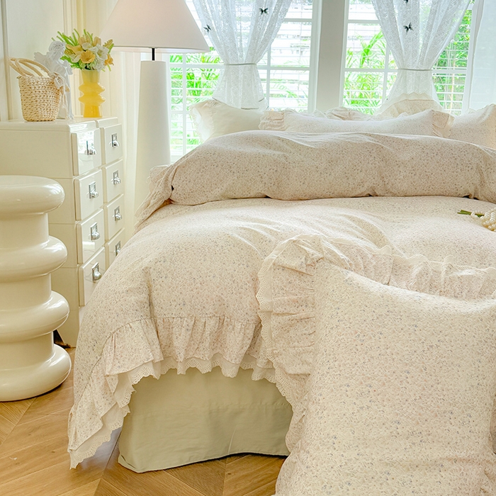 91家纺网 家纺一手货源 找家纺 巧玲珑 2025新款80s法式大花边四件套 恋曲