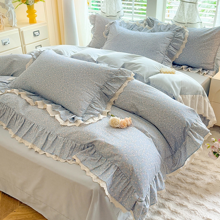 91家纺网 家纺一手货源 找家纺 巧玲珑 2025新款80s法式大花边四件套 漫春