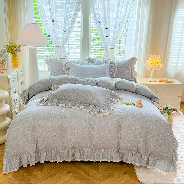 91家纺网 家纺一手货源 找家纺 巧玲珑 2025新款80s法式大花边四件套 漫春