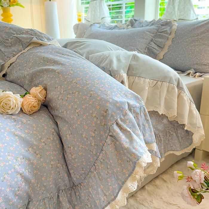 巧玲珑 2025新款80s法式大花边四件套 漫春