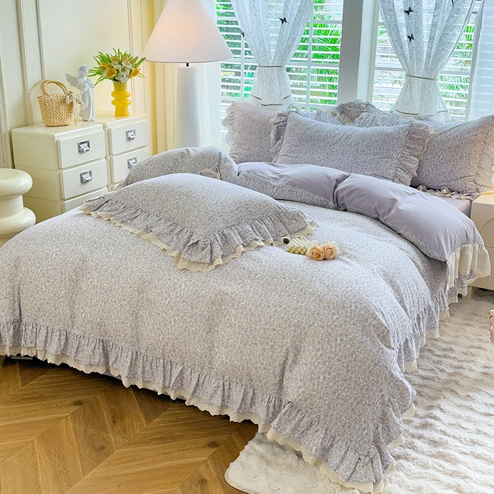 91家纺网 家纺一手货源 找家纺 巧玲珑 2025新款80s法式大花边四件套 梦归