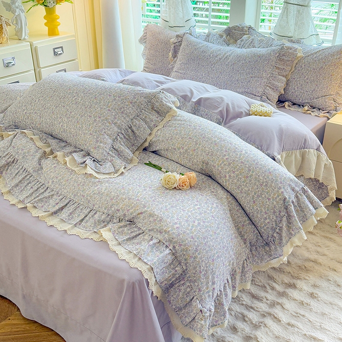 91家纺网 家纺一手货源 找家纺 巧玲珑 2025新款80s法式大花边四件套 梦归