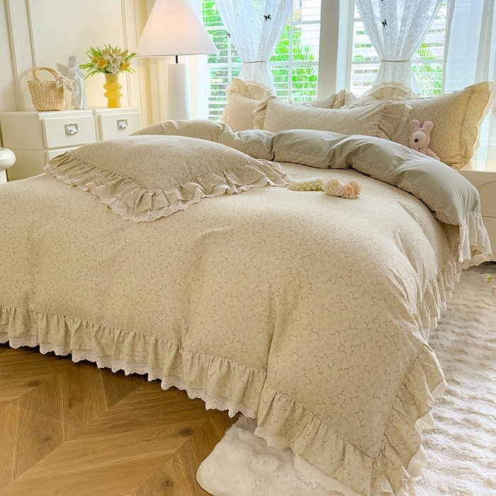 91家纺网 家纺一手货源 找家纺 巧玲珑 2025新款80s法式大花边四件套 怡香