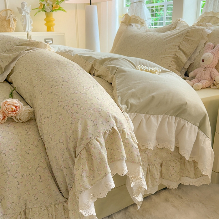 91家纺网 家纺一手货源 找家纺 巧玲珑 2025新款80s法式大花边四件套 怡香