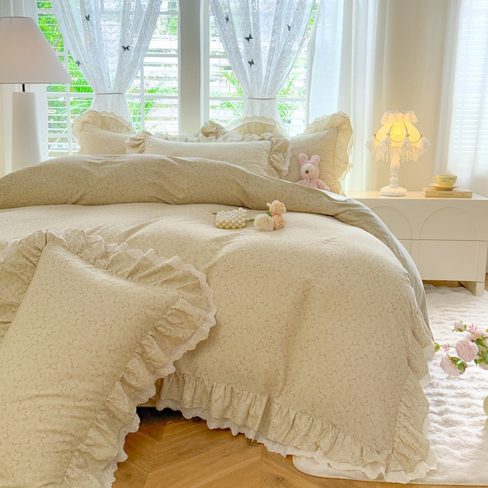 91家纺网 家纺一手货源 找家纺 巧玲珑 2025新款80s法式大花边四件套 怡香